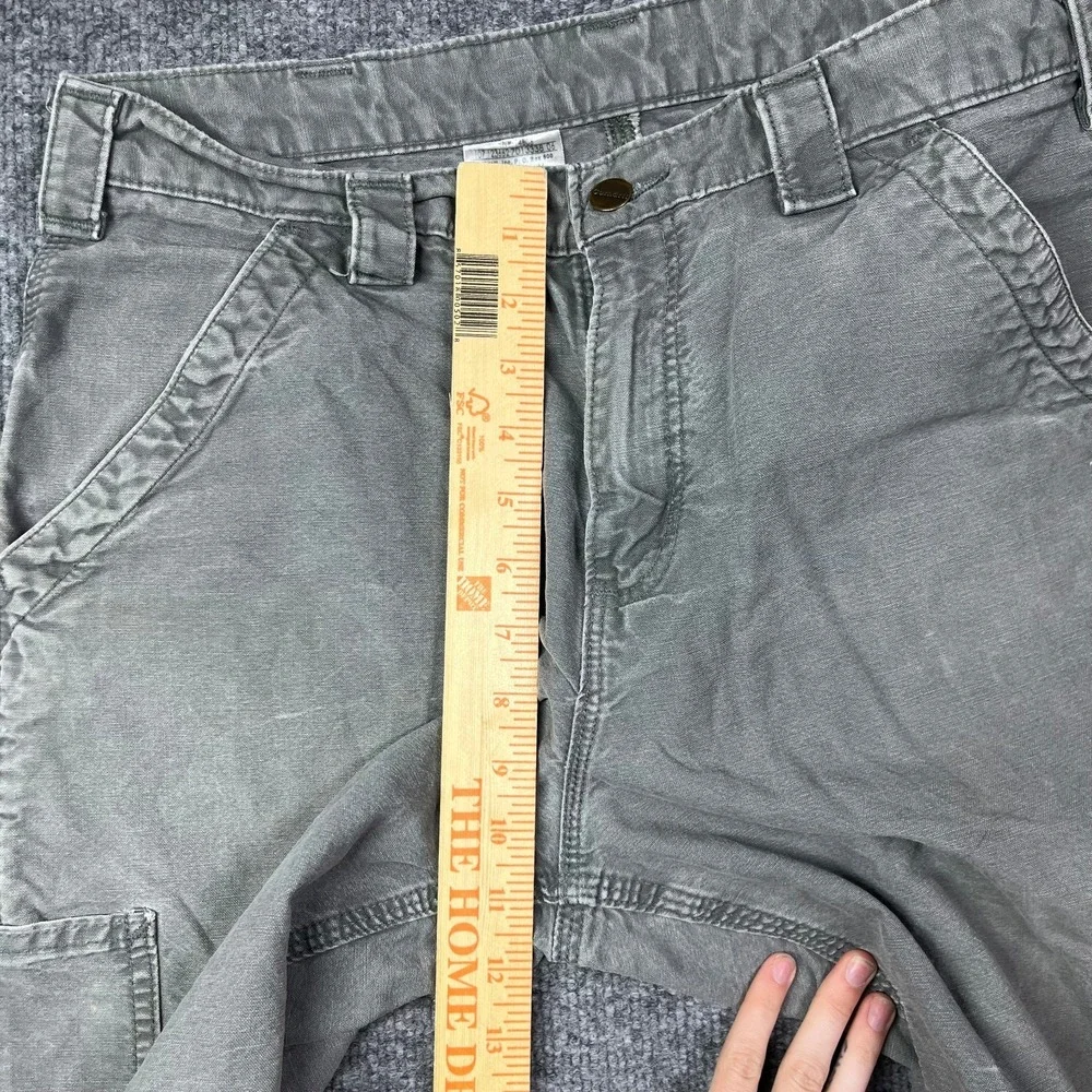 Carhartt Dungaree Carpenter Pants Men's Gray Pockets Relaxed Workwear‎ - 32X28.5